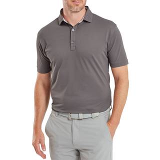 FootJoy Solid with Primrose Trim Herre Poloshirt - Gravel - Str. S