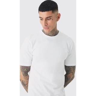 Mens White Tall Basic Muscle Fit T-shirt