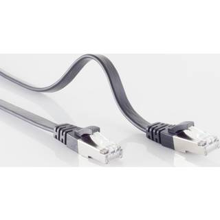 Cat 7 U/FTP Netværkskabel - Fladt - Sort - 0.50 m