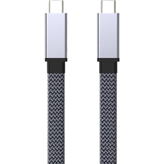 NÖRDIC 50 cm fladt og tyndt kabel USB3.2 Gen2 USB-C til C hurtigopladning med strømforsyning PD100W 5A 10Gbps 4K 60Hz med Emarker