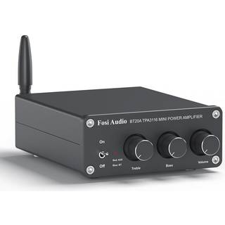 Fosi Audio Bluetooth 5.0 & R/L forstærker 100W x 2 med volumen, bas og diskant kontrol, hvid