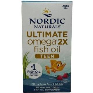 Nordic Naturals - Ultimate Omega 2X Fiskeolie TEEN, Jordbær - 60 mini bløde kapsler