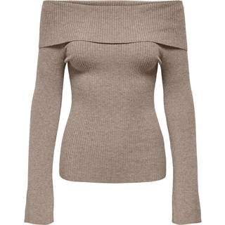 Jayden Off Shoulder Striktrøje, Mocha Meringue, L