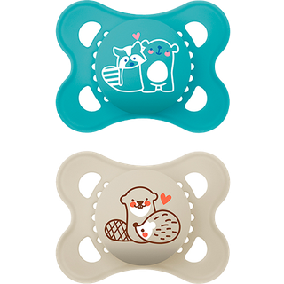 MAM Original Sut 0-6M Natural Rubber Steribox Blue (2 stk)