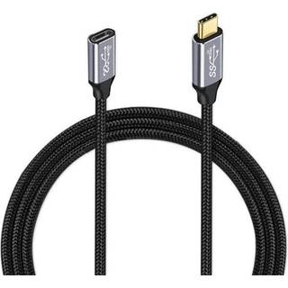 NÖRDIC 2m USB3.2 SuperSpeed USB 5Gbps USB-C til C forlængerkabel med strømforsyning 60W og 4K60Hz video