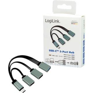 LogiLink USB-C Hub 2x USB 2.0 AF + 1x USB 3.0 AF USB hub - 3 ports - Grå