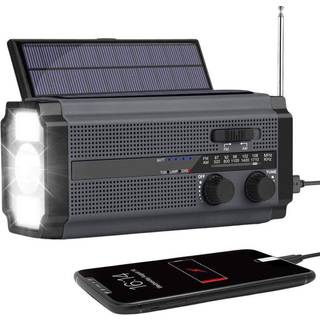 Lippa Nødradio - Solar - Dynamo - 5000 mAh Power Bank - AM/FM - Mono - Sort