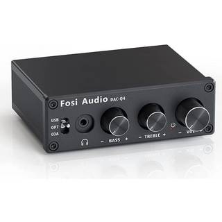 Fosi Audio Mini DAC & hovedtelefonforstærker, 24-bit/192kHz USB/optisk/koaksial til RCA/AUX