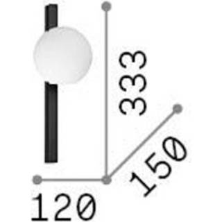 Ideallux Designer væglampe Binomio, Messing/guld, Stue/spisestue, Metal, Moderne