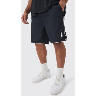 Mens Black Plus Piping Detail Shorts