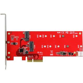 StarTech.com 2x M.2 SATA SSD Controller Card - PCIe M.2 SATA III NGFF Card - storage controller - M.2 Card / SATA 6Gb/s - PCIe 2.0 x2