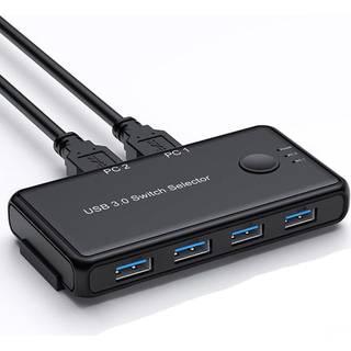 NÖRDIC USB-A Switch 2 computere til 4 USB-A 3.1 5Gbps