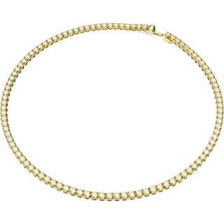 Swarovski Matrix Gold + Yellow Round Tennis Necklace - 41cm