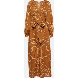 Johanna Ortiz Printed balloon-sleeve cotton maxi dress - yellow - M