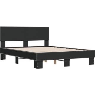 Sengeramme Konstrueret Træ Og Metal - Sort / 135 x 190 cm