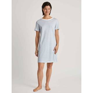 Calida Cotton Stripes Shortsleeve Nightdress - Lt blue Stripe - X-Small