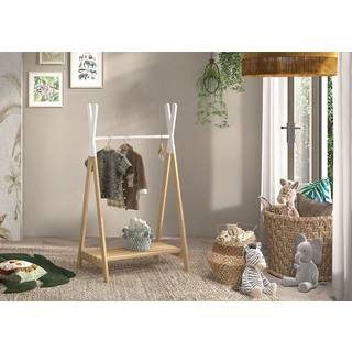 Tøjstativ til børn Kiddy – natur/hvid