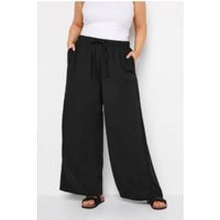 Yours Curve Yours Curve Black Twill Wide Leg Trousers