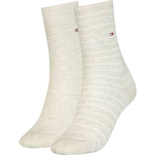 Tommy Hilfiger 2-pak Classic Small Stripe Socks - Vanilla - Str 39/42