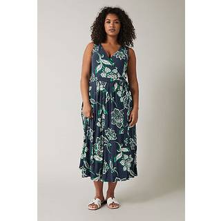 Evans Evans Blue Sleeveless Wrap Dress