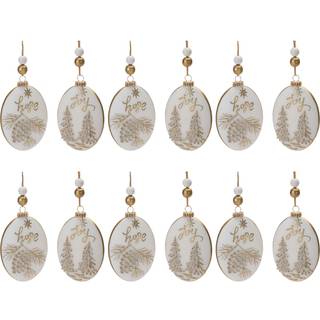 Melrose Glittered Hope and Joy Glass Christmas Ornament - 5.25 """" - 12ct