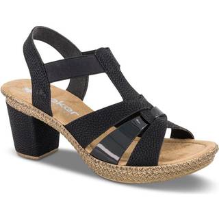 Sandal med hæl med dekorative remme