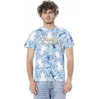 Cavalli Class Light Blue Cotton Men T-Shirt