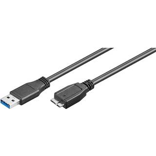 USB 3.0 til USB Micro-B lade- og datakabel 15w, 5G, sort, 0,5m
