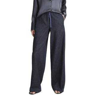 Vince Low-rise cotton twill wide-leg pants - blue - S