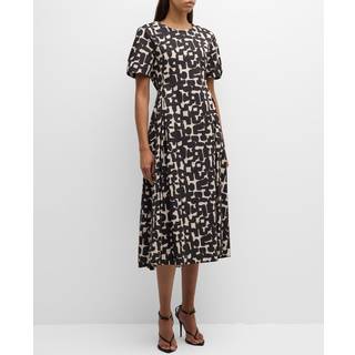 &#39;S Max Mara Callas printed cotton poplin midi dress - white - XXS