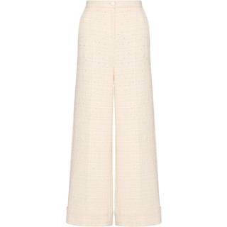 Valentino Sequined tweed wide-leg pants - beige - M