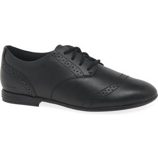 Clarks Clarks Black Wide Fit (G) Leather Younger Girls Finja School Brogues