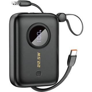 Powerbank 10000mAh med USB-C og Lightning-kabel