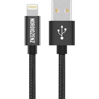 NORDIQZENZ Lightning tekstilkabel, 50 cm, sort