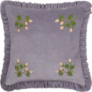 Furn Furn Lilac 100% Cotton Hettie Embroidered Velvet Cushion