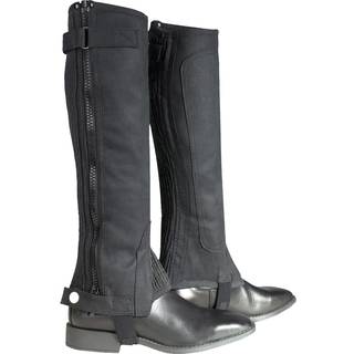 Horze Amara Voksen ridning Halv chaps syntetisk l?der lynl?s par n?jagtigt st?rrelsesdiagram i billeder - sort - L