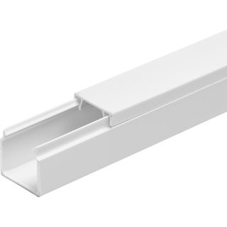 PVC Kabelkanal 16x16mm - Hvid, 2 meter med lim