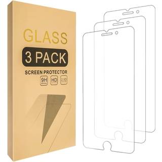 3x Hærdet glasafdækning iPhone 6/7/8 Plus 5D dækker fuldskærm sort