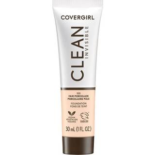 Covergirl Clean Invisible Fair Porcelain Foundation Blendable Formula Buildable Coverage Lightweight Natural Finish Non-comedogenic 1oz