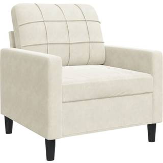 lænestol 60 cm velour cremefarvet