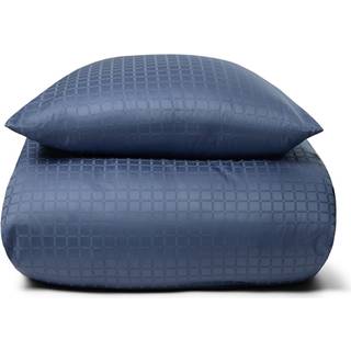 Luksus sengetøj - 140x200 cm - 100% Bomuldssatin sengelinned - Daisy blå - By Night jacquard vævet sengesæt