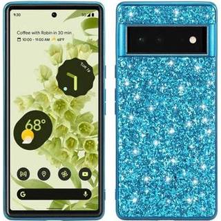 Google Pixel 8a Glitter Series Hybrid Cover - Blå