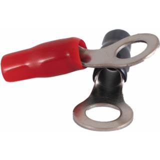 Auto-Connect rød og sort ringkabelsko 10mm²