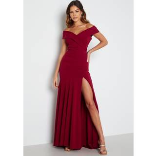 Bardot Pleat Maxi Split Dress