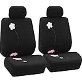 FH Group Car Seat Covers Front Set klud - S?deovertr?k til s?der med lav rygs?der med aftagelig nakkest?tte Universal Fit Automotive Seat Cover A