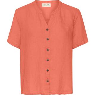 Cream Crbellis Linen Shirt Bluser 10611578 Hot Coral (S/M)