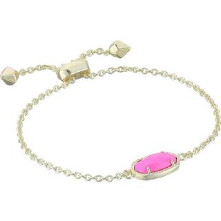 Kendra Scott Elaina Link Chain Bracelet for Women Dainty Fashion Jewelry 14k Gold-Plated Brass Magenta