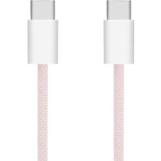 Linocell Flettet USB-C til USB-C kabel 60W - Lyserød 1 m