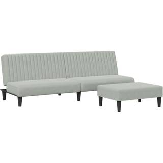 sofasæt 2 dele velour lysegrå