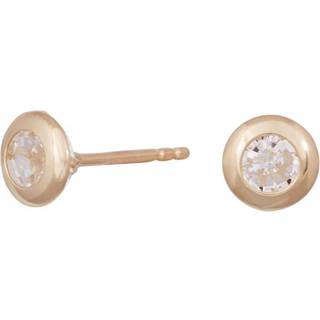 Siersbøl 14kt. guldørestikker med cubic zirkonia i rørfatning 5mm